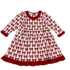NWT Magnolia Baby Size 4 Red Bows Dress